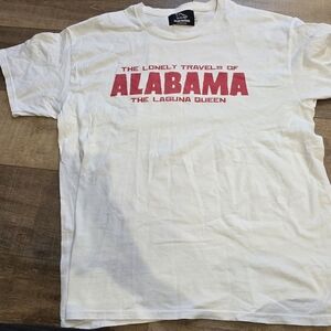 Allan Rayman White T-Shirt with Red Alabama Print
